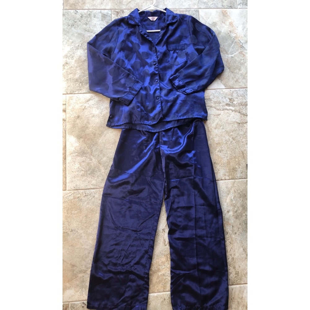 Navy Blue Polka Dot Pajama Set
